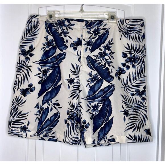 Polo Sport Ralph Lauren Swim Trunks Mens L Blue Lined Floral - Picture 1 of 12
